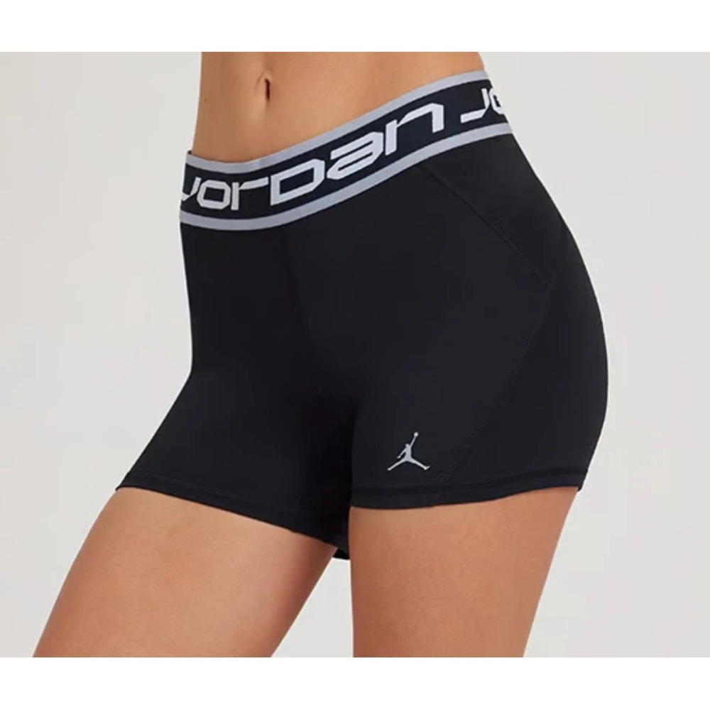 Nike Dri-FIT x Air Jordan Shorts Womens Medium High Waisted 5" Inseam Bike Black - Picture 2 of 12